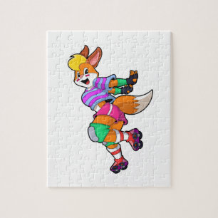 Puzzle Renard comme Patineur Inline avec Patinage Inline