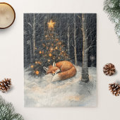 Puzzle Renard couché Whimsical Noël rustique