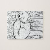 Puzzle Renard dans la forêt, coloriage mignon (Horizontal)