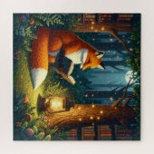 Puzzle Renard dans une bibliothèque de forêt magique (Horizontal)