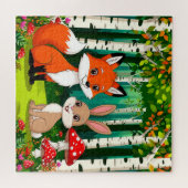 Puzzle Renard De Cartoon Adorable Avec Champignons (Horizontal)