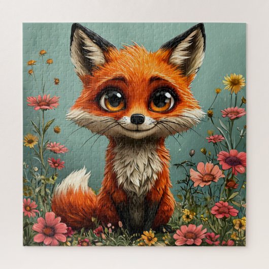 Puzzle Renard de dessin animé adorable (Vertical)