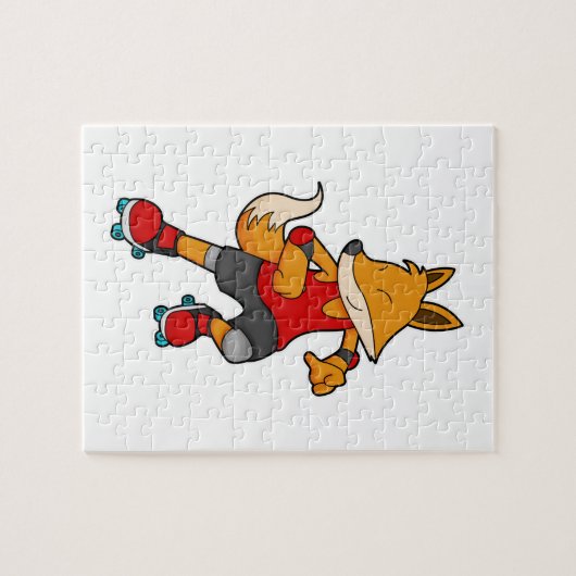 Puzzle Renard en patinage avec roulettes (Horizontal)
