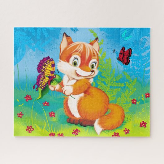 Puzzle renard et papillon (Horizontal)