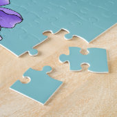 Puzzle Renard Fennec Fleurs Rose Violet Mignon Bleu Botan (Côté)