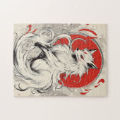 Puzzle Renard japonais blanc Kitsune (Horizontal)