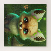 Puzzle Renard Migné Et Vert Fleur Orange (Horizontal)