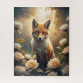 Puzzle Renard mignon avec fleurs (Vertical)