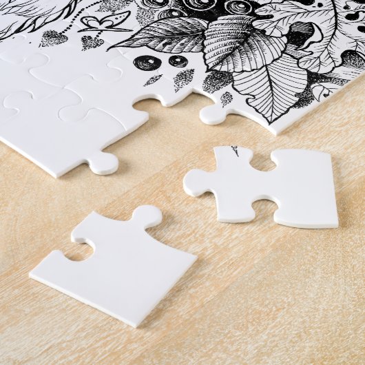 Puzzle Renard noir et blanc dans la forêt (Côté)