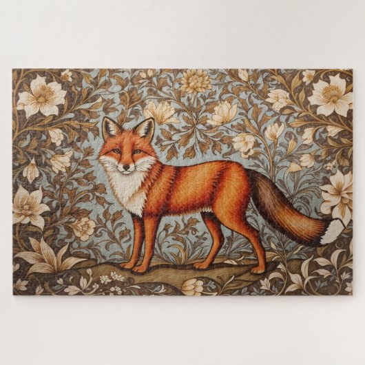 Puzzle Renard qui marche inspiré de William Morris  (Horizontal)