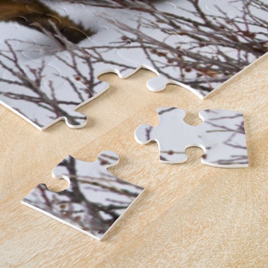 Puzzle Renard rouge dans la neige en hiver (Côté)