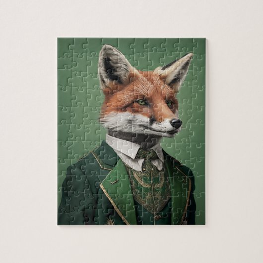 Puzzle Renard rouge dans un costume vert St. Patrick's Da (Vertical)
