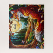 Puzzle Renard rouge et soleil et forêt (Vertical)