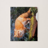 Puzzle Renard roux sur une bûche (Vertical)