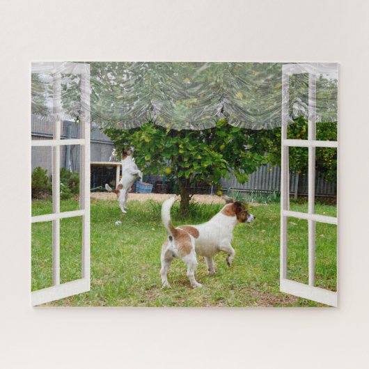 Puzzle Renard Terriers Explorant Le Jardin,  (Horizontal)