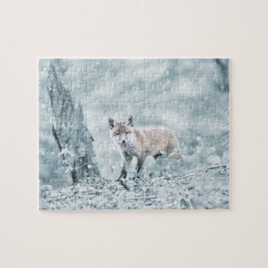 Puzzle Renardeau dans la neige (Horizontal)