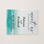 Puzzle Rencontrez-Nous À La Destination Mariage Teal Save (Horizontal)