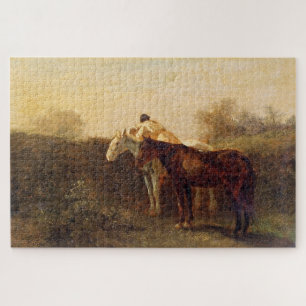 Puzzle Rendez-vous rural (Baiser romantique à cheval)
