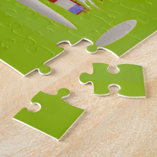 Puzzle Rendre Noël super à nouveau pale vert neige bauble (Côté)