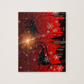 Puzzle Renne du père noël et voler de Sleigh (Vertical)