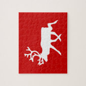 Puzzle Rennes blanches / Silhouette caribou (Vertical)