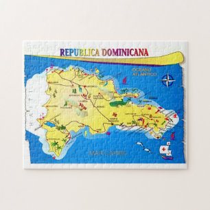 Puzzle République dominicaine carte 11x14