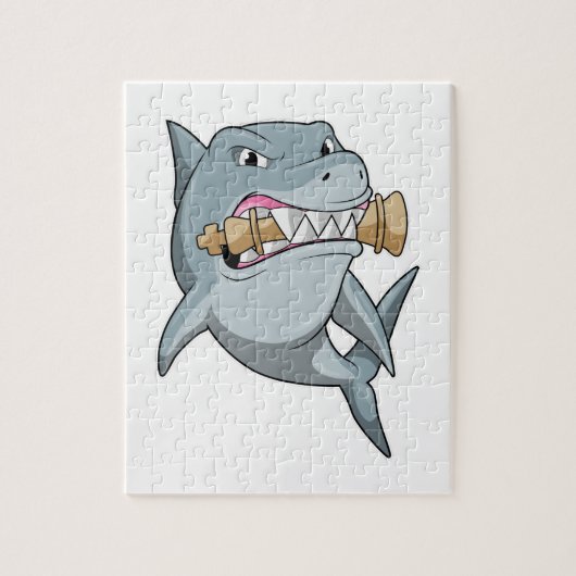 Puzzle Requin aux échecs avec pièce d'échecs King (Vertical)