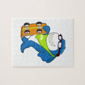 Puzzle Requin comme patineur avec skateboard (Horizontal)
