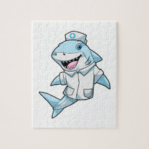 Puzzle Requin en infirmière avec manteau