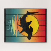 Puzzle Requin Marteau Coucher de Soleil Vintage (Horizontal)