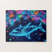 Puzzle Requin néon coloré (Horizontal)