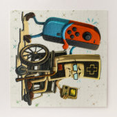 Puzzle Respect Your Elders Gaming Control Retro Funny (Horizontal)