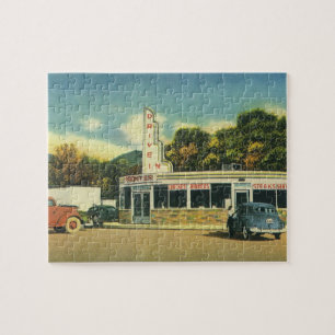 Puzzle Restaurant Vintage, Diner de Drive In des années 5