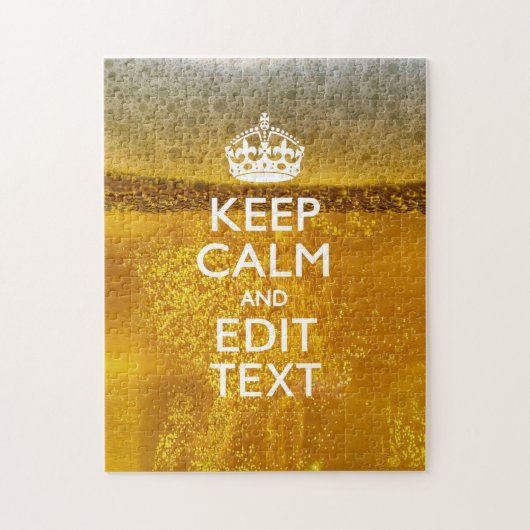 Puzzle Restez calme et votre texte pour une bière froide (Vertical)