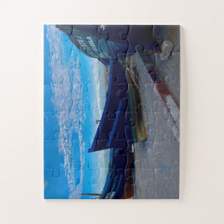 Puzzle Resting Blue Boats on Essaouira Shore