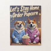 Puzzle Restons à la maison et commandez des chiens de car (Vertical)