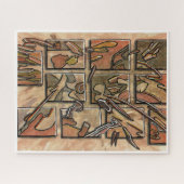 Puzzle Résumé Marron Funky Abstrait (Horizontal)