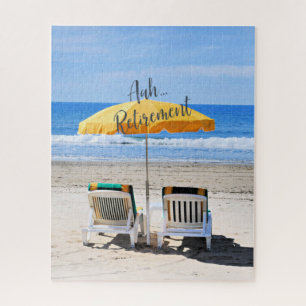 Puzzle Retraite, transats sur la plage