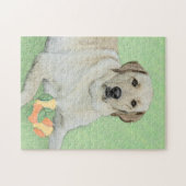 Puzzle Retriever du Labrador jaune et balles de tennis Pe (Horizontal)