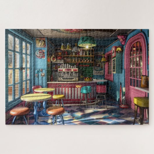 Puzzle Retro 1950 Style Cafe (Horizontal)