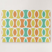 Puzzle Rétro 1960s Cercles Ovals Orange Or Turquoise (Horizontal)