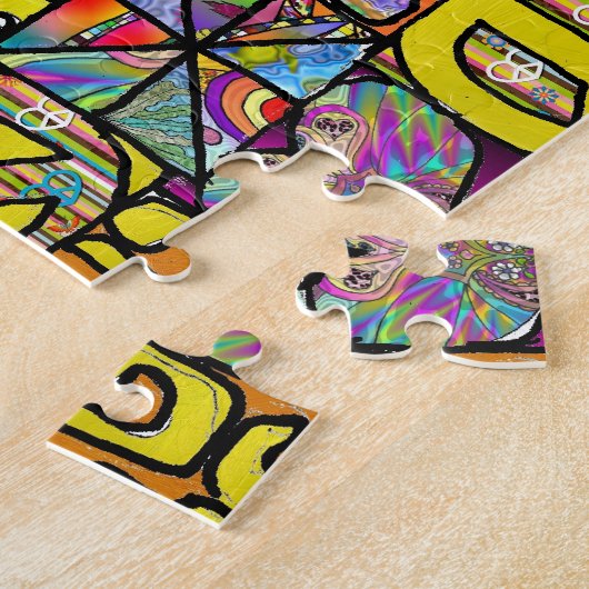 Puzzle Retro 60s Psychedelic Shalom LOVE (Côté)