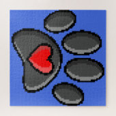 Puzzle Retro 80s Vidéo Jeu 8 bits Pixel Art Chien Emprein (Horizontal)