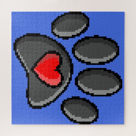 Puzzle Retro 80s Vidéo Jeu 8 bits Pixel Art Chien Emprein (Horizontal)