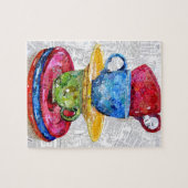 Puzzle Rétro art de collage de vaisselle (Horizontal)