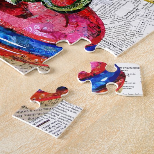 Puzzle Rétro art de collage de vaisselle (Côté)