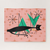 Puzzle Retro Atomique Moyen Siècle moderne Cool Chat (Horizontal)