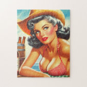 Puzzle Retro Beer Country Girl (Vertical)