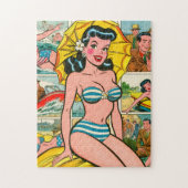 Puzzle Retro Bikini Girl Summer Comics (Vertical)