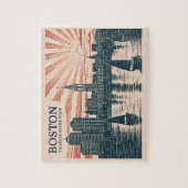 Puzzle Retro Boston Sailboats Skyline Art Classic Bold (Vertical)